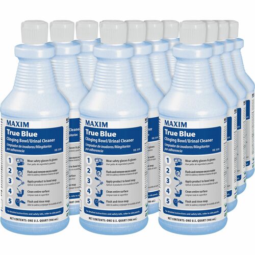 Midlab Inc  Bathroom Cleaner, Mint, 1 Quart, 12/CT, Dark Blue