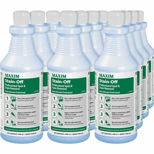 Midlab Inc  Spot/Stain Remover,Pro,RTU,Odorless,1 Quart,12/CT,Blue