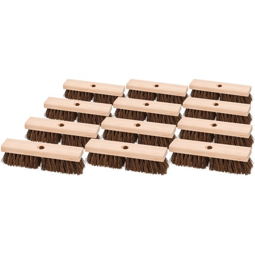 Genuine Joe  Scrub Brush,Deck/Floor,2"Palmyra,10"W,12/CT,Brown-GJO18416CT