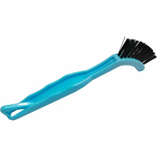 Genuine Joe  Scrub Brush,Nylon,f/Grout,Plastic Handle,8"L,24/CT,BK/Blue-GJO18414CT
