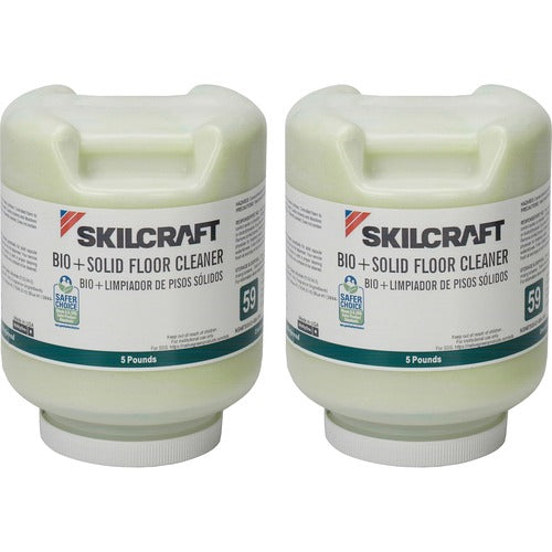 SKILCRAFT  Floor Cleaner, Enzymatic, 5 lb, 2/BX, Green