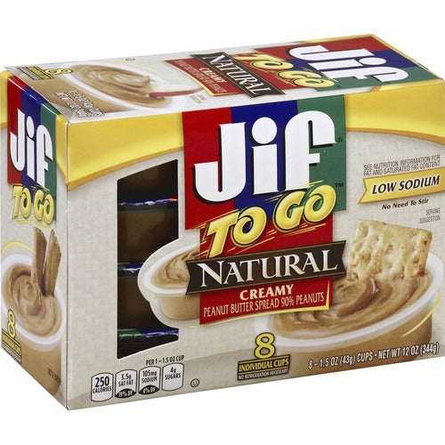 The J.M. Smucker Co.  Peanut Butter, To Go, Natural, 12 oz, 8/PK, Brown