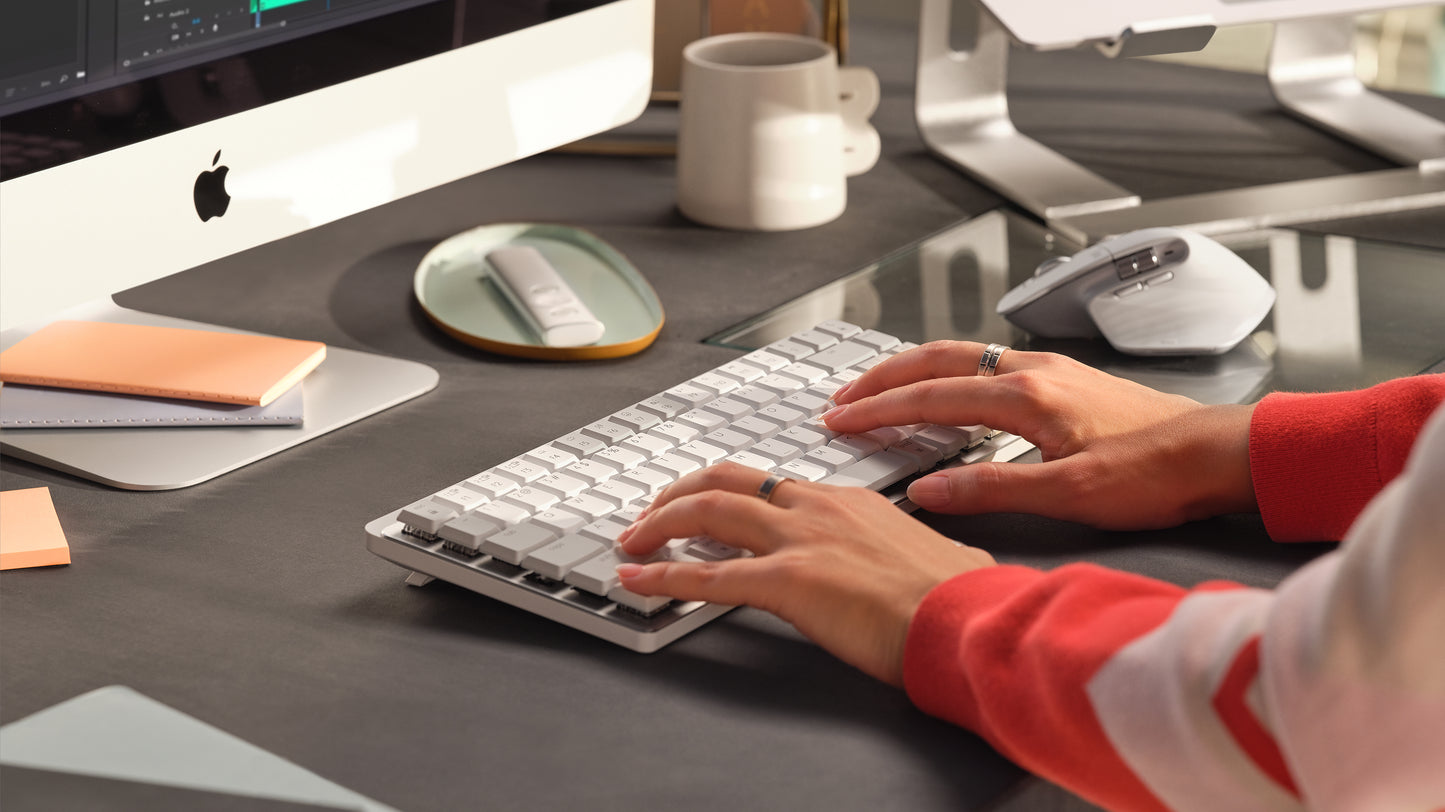Logitech MX Mechanical Mini for Mac keyboard Office RF Wireless + Bluetooth QWERTY English Gray