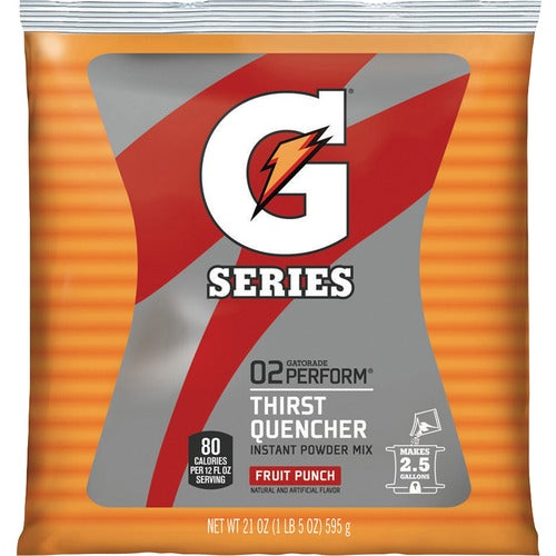 Quaker Foods  Gatorade Mix,2-1/2 Gal Yld/Pouch,21oz,32/CT,Fruit Punch