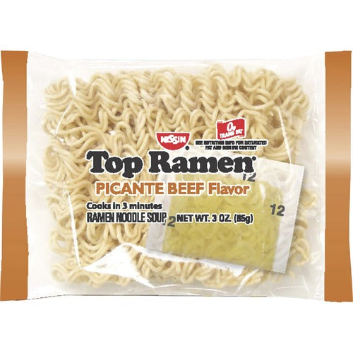 Nissin  Noodles,Ramen,Beef Picante,No MSG,Cup,2.5oz,12/CT
