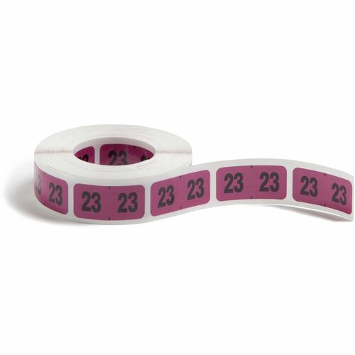 Smead  Year Labels, 2023, Color-Coded, 1-1/2"x3/4", 500/RL, Purple