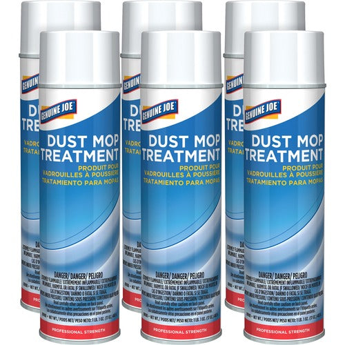 Genuine Joe  Dust Mop Treatment, Oil-based, 14oz, 6/CT, Blue-GJO80900