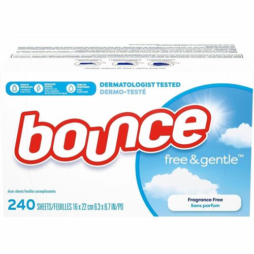 Procter & Gamble Commercial  Dryer Sheets,Dye-free,Scent-free,6-2/5"x9",240/BX,White