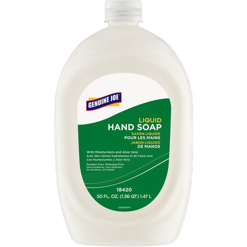 Genuine Joe  Soap,Refill,Lotion,w/Aloe,Flip Cap Bottle,50oz,White-GJO18420