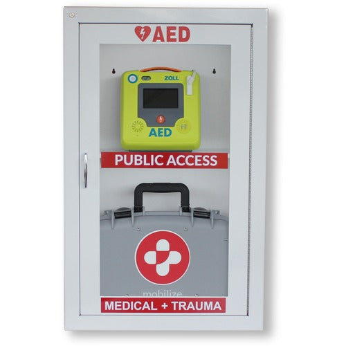 Zoll Medical Corp  Wall Cabinet,Alarmed,f/AED/MRS,22-1/2"x8"x36",WE/RD