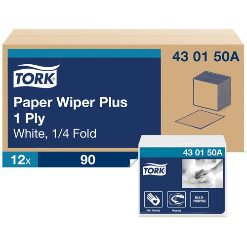 TORK  Wipers,1/4-Fold,1-Ply,6.5"x6.3",90/PK,12PK/CT,WE