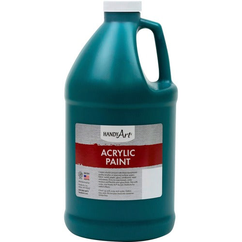 Handy Art  Acrylic Paint,Permanent,Semi-Gloss,64oz,Phthalo Green-HAN102050