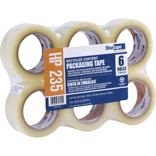 Duck Brand  Packaging Tape,HP 235,f/Recycled Boxes,48mmx100m,6/PK,CL-DUC242763