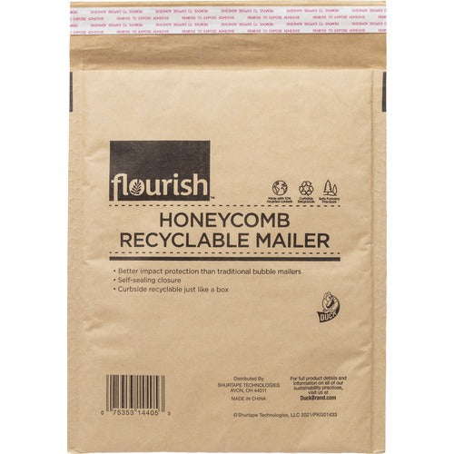 Duck Brand  Mailers,Recyclable/Recycled,8.8"x10.7",Brown-DUC287432