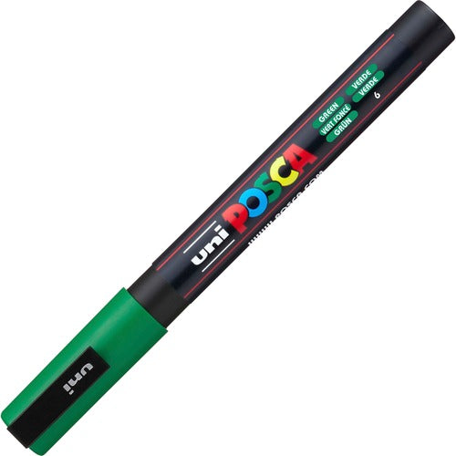 uni-ball Corporation  Paint Marker,POSCA,Water-based,Fine,6/PK,Green