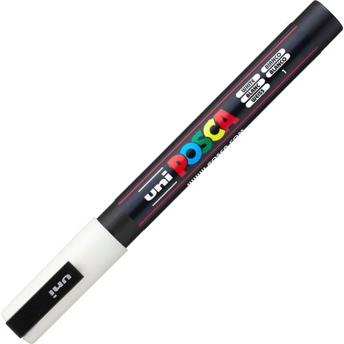 uni-ball Corporation  Paint Marker,POSCA,Water-based,Fine,6/PK,White
