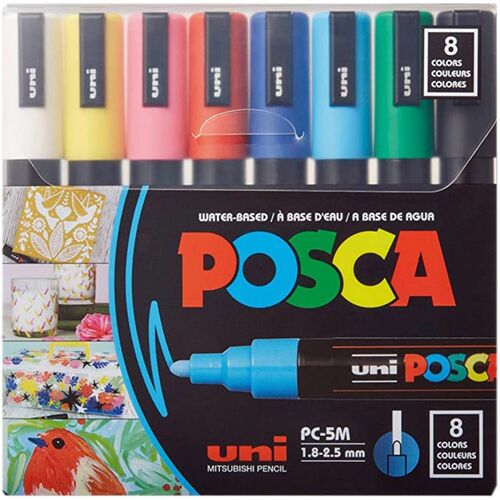uni-ball Corporation  Paint Marker,POSCA,Water-based,Medium,8/PK,Assorted