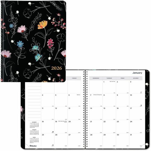Rediform  Planner,Wkly/Mthly,14 Mths,Dec-Jan,8"x11"Pg,Dramatic Floral