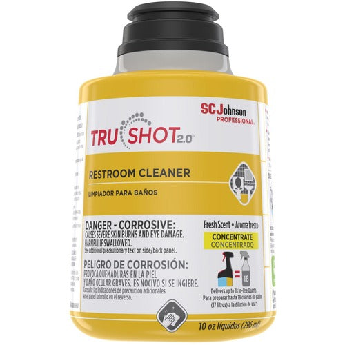 S.C. JOHNSON & SON, INC  Cleaner,f/Restrooms,TruShot 2.0,Conc,10oz,4/CT,Clear