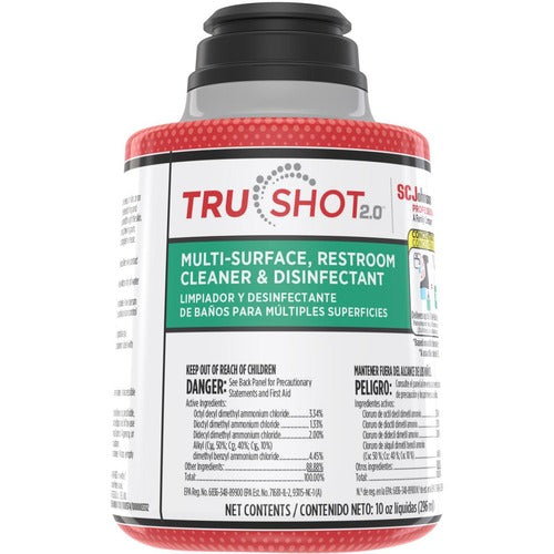S.C. JOHNSON & SON, INC  Disinfectant/Cleaner,TruShot 2.0,Conc,10oz,4/CT,Clear