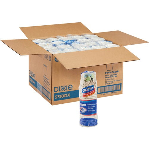 Dixie Foods  Hot Cups, Perfect Touch, Wise Size, 10 oz, 500/CT, Multi-DXE5310DXCT