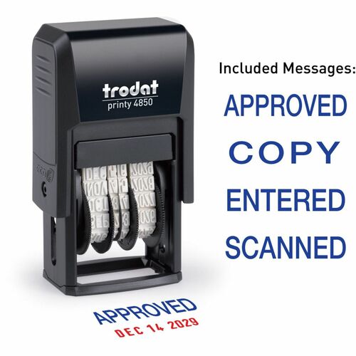 Trodat USA  Date Stamp, Self-Ink, 5-in-1, 1-1/2"Wx3"Lx1"H, Multi