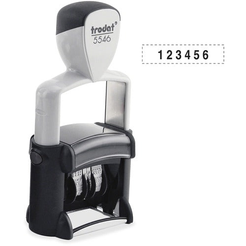 Trodat USA  Number Stamp, Self-Inking, 4mm, 1-5/8"x3/8", Black Ink