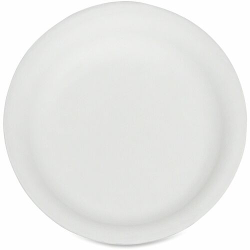 SKILCRAFT  Paper Plates, Compostable, 9"Dia., 500/CT, White