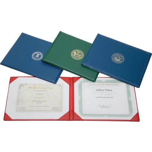 SKILCRAFT  Military Binder,f/Certificate,Army Seal,11"x8-1/2",GN