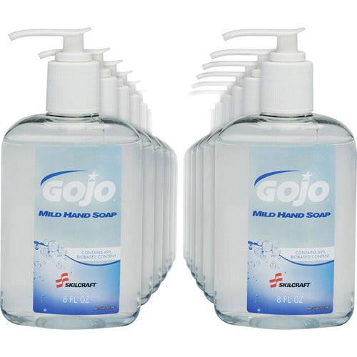 SKILCRAFT  Soap, Liquid, Pump Bottle, 8 oz., 12/CT, Clear