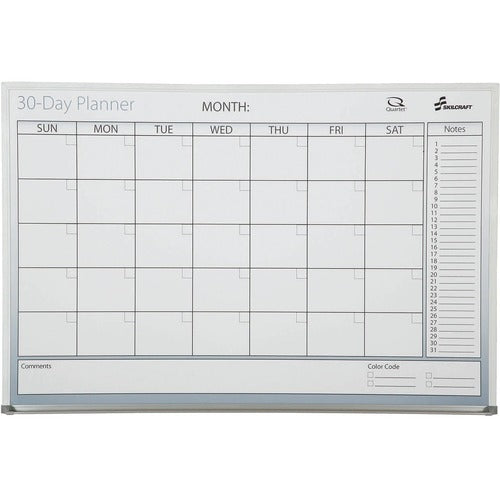 SKILCRAFT  30-Day Planner Board, Markers,Dry Erase,24"x36",WE/BE/AM