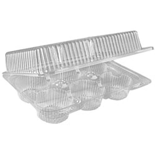 Southeastern Paper Group  Container,6-Cupcake Cap,Hinged,9.63"x6.88"x3",150/CT,CL-EGS427053