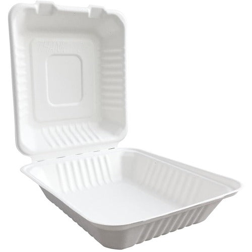 Southeastern Paper Group  Tray Container,Hinged,Sugarcane,8"x8"x3",200/CT,WE-EGS851027