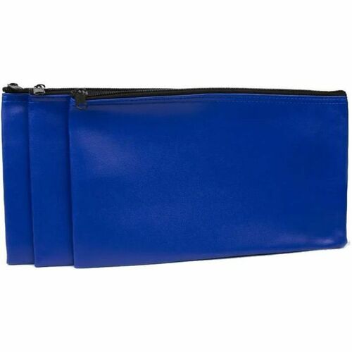 ControlTek  Bag,w/Zipper,Vinyl,Multipurpose,11"x6",3/PK,Blue