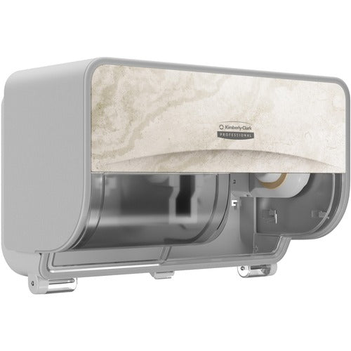 Kimberly-Clark Professional  Dispenser,w/Faceplate,f/2 Coreless Rolls,Horz,Warm Marble