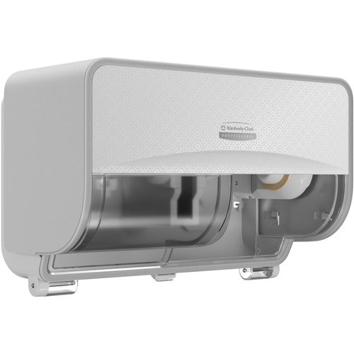 Kimberly-Clark Professional  Dispenser,w/Faceplate,f/2 Coreless Rolls,Horz,White Mosaic