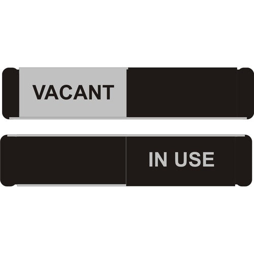 SECO  Sign,Door,w/Slider,Vacant/In Use,10"x2",Black