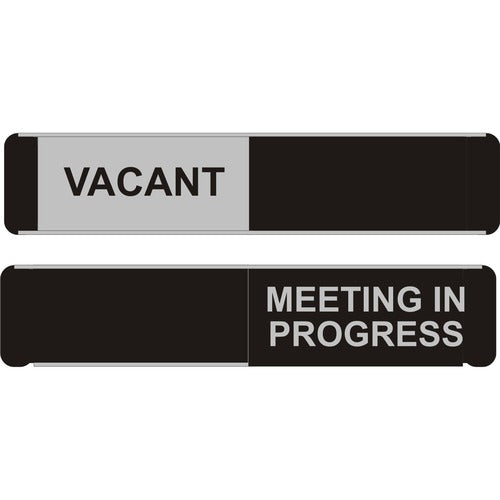 SECO  Sign,Door,w/Slider,Vacant/Meeting in Progress,10"x2",Black