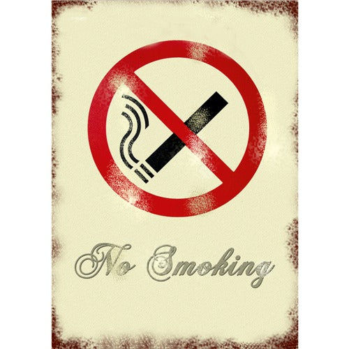 SECO  Sign,Wall,"No Smoking",Retro,Aluminum,11-1/2"x8-1/4",MI