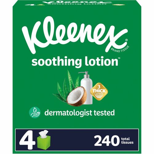 Kimberly-Clark Professional  Facial Tissue,Soothing Lotion,3-ply 60Sht/Box,4/PK,8/CT,WE