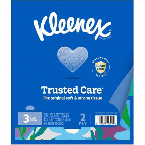 Kimberly-Clark Professional  Facial Tissues,2-ply,8-1/5"x8-2/5",160/Box,3/PK,WE