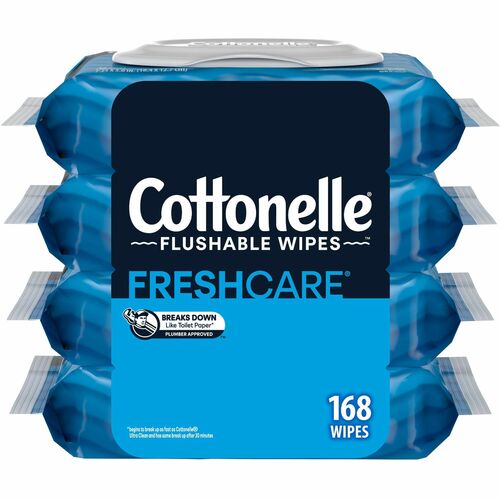Kimberly-Clark Professional  Cleansing Wipes,Flushable,7-1/4"x5",42 Shts/Pack,4/PK,WE