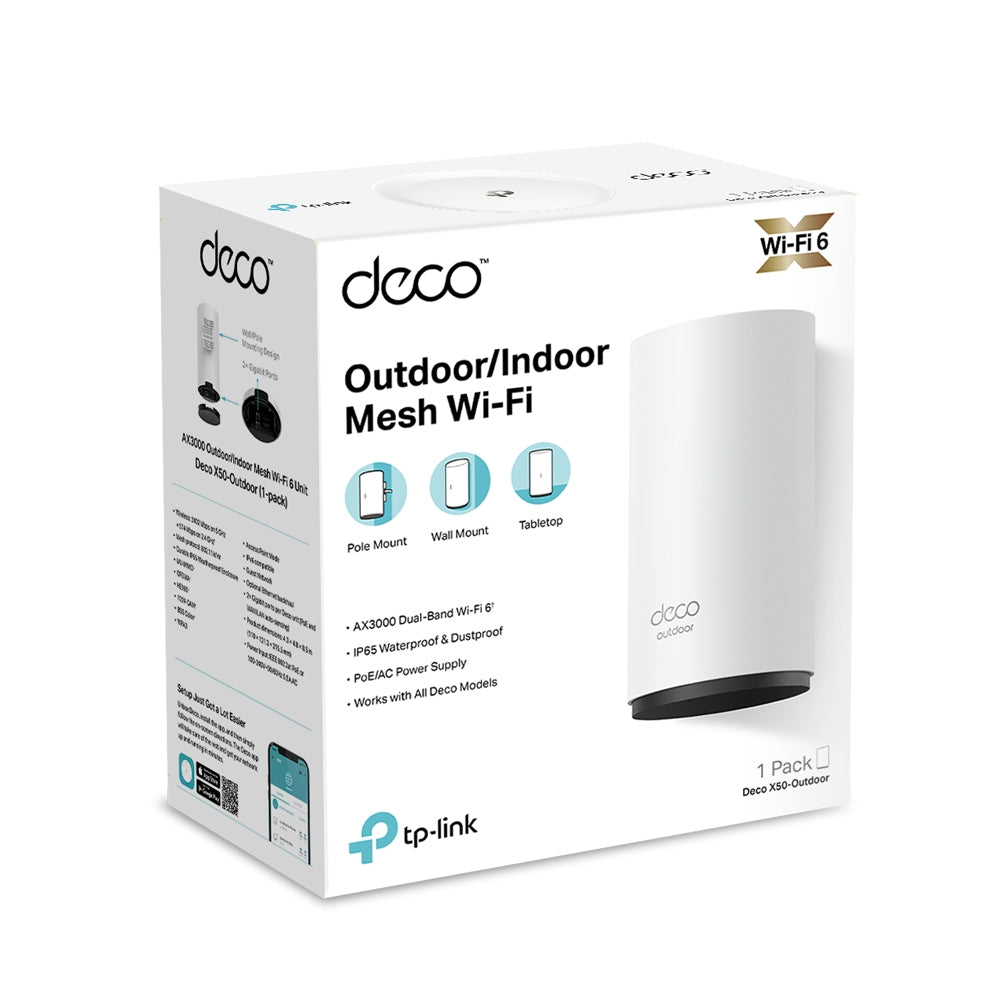 TP-Link Deco X50-Outdoor Dual-band (2.4 GHz / 5 GHz) Wi-Fi 6 (802.11ax) White 1 Internal