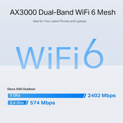 TP-Link Deco X50-Outdoor Dual-band (2.4 GHz / 5 GHz) Wi-Fi 6 (802.11ax) White 1 Internal