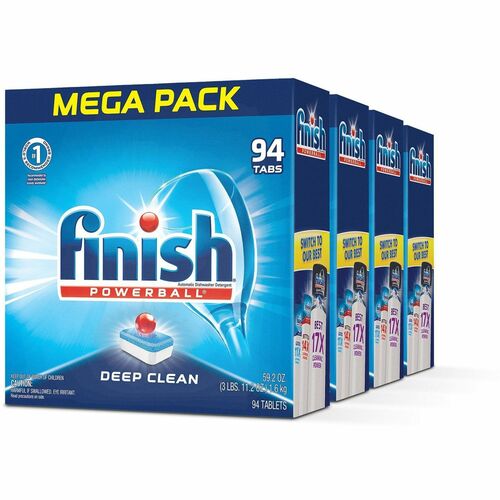 Reckitt Benckiser  Dish Detergent,f/AutoMachines,Finish Powerball,94/BX,4BX/CT