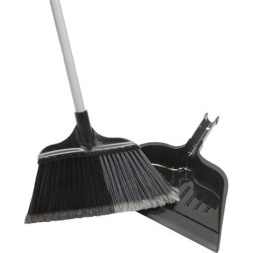 SKILCRAFT  Broom,w/Dustpan,Angled,ExtraWide,46"x9.5",BK/GY
