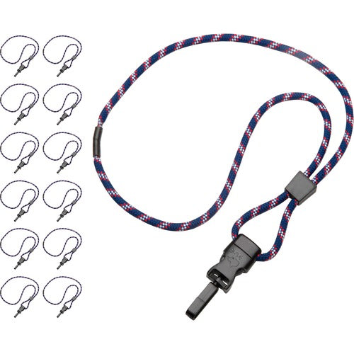 SKILCRAFT  Lanyard,Swivel Hook,Patriotic,36"x1/4",1 Dozen,Multi