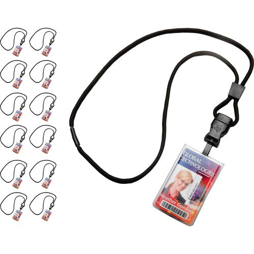 SKILCRAFT  Card Holder,Dual,Lanyard,2.2"x3.5",Frosted