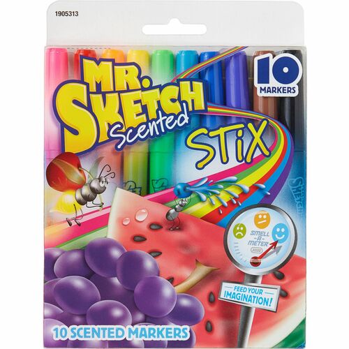 Newell Brands  Stick Markers,Scented, Fine Point, Nontoxic, 10/PK, Assorted