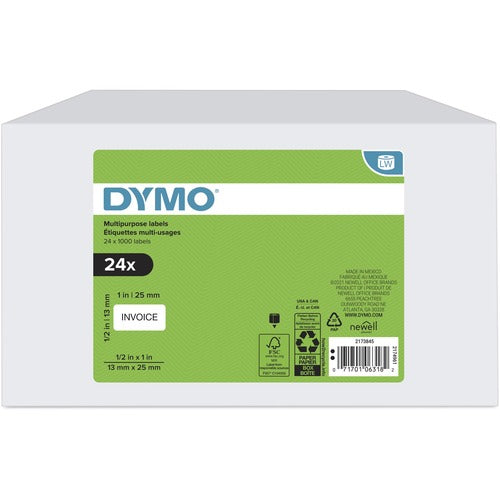 Dymo  Labels,Multipurpose,Self-adhesive,1/2"x1",1000/RL,24/BX,WE-DYM2173845